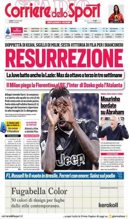 Le prime pagine dei giornali di oggi Corrieredellosport 14 11 2022
