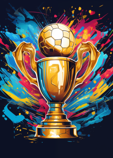 Football World Cup Trophy Tshirt Logo Vivid Colors 360x504